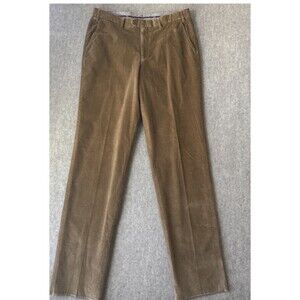 Hiltl Ultimate Washed Cord Trousers Mens 36x38 Unhemmed Brown Straight‎ Fit